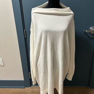 We The Free Oversized Tunic  Ivory Off-Shoulder Sweater L Boho Slouchy NWT
